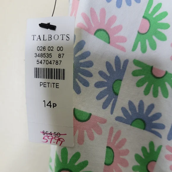 Talbots Perfect Short 9.5" Daisy Print Women's Size 14P NWT Petite - Picture 11 of 11